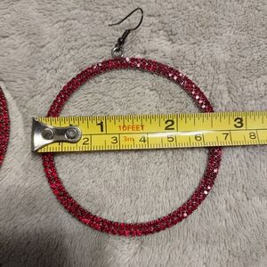 Elegant Red Hoop Earrings
